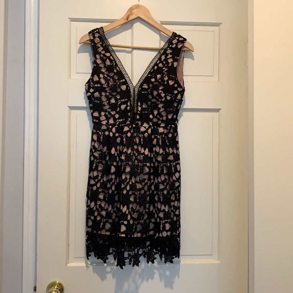 Black and pink cocktail dress